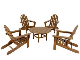 Polywood Adirondack Outdoor Furniture Set 4 Chairs Coffee Table Conversation Set Patio Patio Furniture Sets Outdoor Conversation Sets