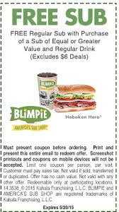 Second Sub Free With Your Drink At Blimpie Bullet Smoothie Coupon Apps Coupons