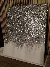 Black And Silver Glitter Wall Art Abstract Glitter Painting Custom Modern Chic Home Decor Etsy Chic Home Decor Glitter Wall Art Modern Chic