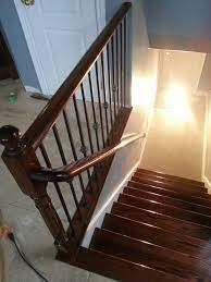 I was waiting for a chat with jo before i made this video. Red Oak Railing And Stairs Stained Red Mahogany Www Azteccarpentry Com Stairs Mahogany Stain Modern Country