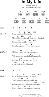Here are the most popular versions chords, ukulele chords. In My Life Guitar Chords Lyrics Zzounds