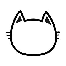 Black Cat Head Face Contour Silhouette Icon Line Pictogram Cute Funny Cartoon Character Kitty Kit Cute Funny Cartoons Funny Cartoon Characters Face Template