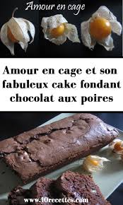 Amour En Cage Et Son Fabuleux Cake Fondant Chocolat Aux Poires Alimentation Cake De Sophie Idee Recette