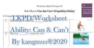 Check spelling or type a new query. Worksheet Lkpd Kelas 8 Ability Capability Can Dan Can T Bahasa Inggris Smp Mts