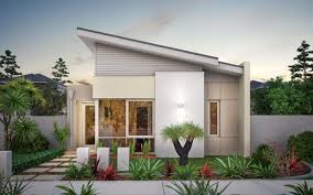 Elegant Home Design Single Story Plus Small Garden Ideas Add More Freshness In House Sloping Roof One St House Roof Design Minimalist House Design Facade House