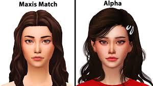 In today's sims 4 custom content showcase i'm showing you my cc hair collection including all of my favorite maxis match hairs! I Made A Maxis Match Alpha Cc Version Comparison R Sims4