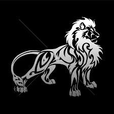 Black And White Lion Tattoo Tribal Maned Lion White On Black Casas Estilo Cabanas De Madera Dibujos Disenos De Unas