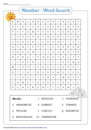 Weather Word Search Weather Worksheets Weather Words 5th Grade Worksheets