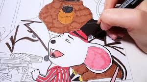 Johnny from sing movie coloring page from sing category. Sing Movie Mike Mouse Plays Cards With A Bear Coloring Pages Speed Coloring Video For Kids Video Dailymotion