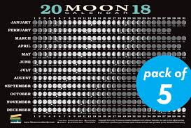 2018 Moon Calendar Card 5 Pack Lunar Phases Eclipses