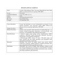 Copyright penelitian akuntansi terdahulu (early accounting research) memberikan hasil bahwa laporan akuntansi ternyata mempunyai konten informasi dan angka yang ada dalam laporan. Doc Review Jurnal Akuntansi Nasional Ferdy Tohopi Academia Edu