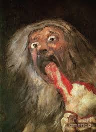 It has been rumored that, at the time the. Saturn Devouring His Son Detail Of The Head Of Saturn Painting By Goya