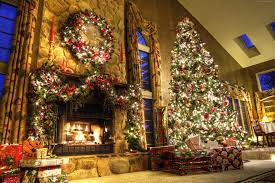 Take inspiration for the perfect christmas fireplace decor, that include various themes & traditional styles. Lighted Green Christmas Tree Near Lighted Fireplace Hd Wallpaper Wallpaper Flare