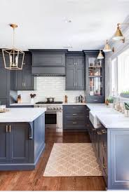 Dark kitchen in blue and brown. 36 Best Beautiful Blue And White Kitchens To Love Hello Lovely