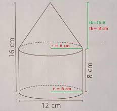 Contoh soal bangun ruang pilihan ganda dan kunci jawaban bangun ruang menurut para ahli didefinisikan bangun dalam matematika yang memiliki volume isi. Sebuah Bangun Terbentuk Dari Gabungan Sebuah Tabung Dan Kerucut Seperti Gambar Di Atas Volume Brainly Co Id