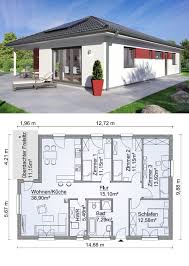 Bungalow House With Hipped Roof Architecture 5 Rooms Floor Plan Barrier Free 120 Bungalow Floor Plans Bungalow House Plans Architectural Design House Plans
