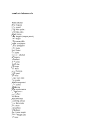 Kosa Kata Bahasa Arab