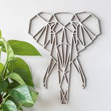 Elephant wall decor looks simply stunning on the walls of our homes and in children's nurseries or bedrooms. Geometric Elephant Wall Art Poplar Red Candy
