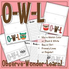 freebie owl chart observe wonder learn perfect activity