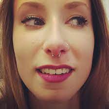 Left Nostril And Septum Piercing Septum Piercing Septum Piercing Black Girl Nose Piercing