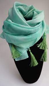 Etole En Soie Verte Peinte A La Main Etsy Soie Peinte Etsy Vert Menthe