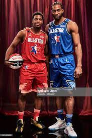 Kyle Lowry Of Team Giannas And Kawhi Leonard Of Team Lebron Pose For Kyle Lowry Nba Players Mvp Basketball