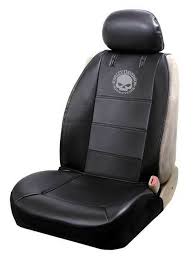 Harley Davidson Willie G Skull Logo Sideless Seat Cover Black Single Pc8596 Leather Truck Seat Covers Leather Car Seat Covers