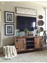 I Like This Setup Tv Stand With Blanket Basket Next To It Shabbychicfurniture Farm House Living Room Farmhouse Decor Living Room Country House Decor