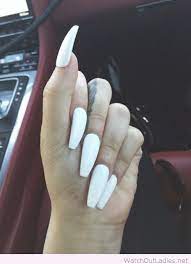 If you want to go ahead have your coffin nails nicki m style, we'll support you all the way! Long White Nails Xoxo Long White Nails Shiny Nails Designs White Nails
