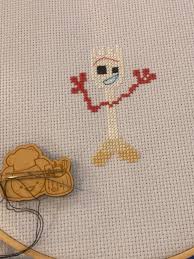 I really love playing around with i have designed another free cross stitch pattern for halloween, this cute little ghost frightening the spider. Wip Tiny Forky Is My First Self Drafted Stitch Now On To The Lettering Crossstitch