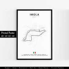 Imola Italian Grand Prix Circuit Print, Formula 1 Track Poster, Office –  Hues and Reflections