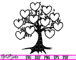 Download Family Tree Svg Tree Svg Family Svg Tree Monogram Family Tree Svg Family Reunion Svg Hearts Tree Svg Clip Art Cricut Tree Svg Family Tree Art Heart Tree