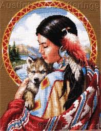 Check spelling or type a new query. Rare Native American Maiden Needlepoint Kit Indian Wolf Spirit Sandy Bodine