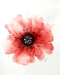 Scarlet Abstract Flower Watercolor Print Flower Painting Etsy Watercolor Flowers Abstract Flowers Flower Art Painting