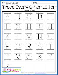 Alphabet Letter Tracing On Primary Writing Lines Writing