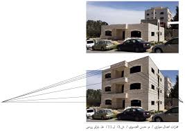 لوحة 11 معالجة رقمية لاستكمال حجم معماري قائم او اضافة احجام اخرى بمحاذاته الخطوات 1 تصوير مبنى بطابق واحد بحيث يكون منظور بزاو Building Geometry Structures