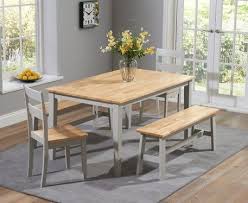 Great savings & free delivery / collection on many items. Chiltern 150cm Oak And Grey Dining Table Set With Benches And Chairs Grey Dining Tables Kitchen Table Settings Oak Dining Table