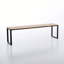 Banc Chene Et Acier Long 120 Cm Hiba La Redoute Interieurs Mobilier De Salon Banc En Chene Banc Salle A Manger