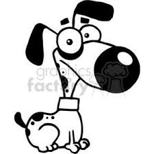Black And White Cute Cartoon Dog Clipart Royalty Free Clipart 379645 Black And White Dog Dog Clip Art Cartoon Dog