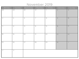 Blank Calendar November 2019 With Notes 2019 Calendar Monthly Calendar Free Printable Calendar Monthly