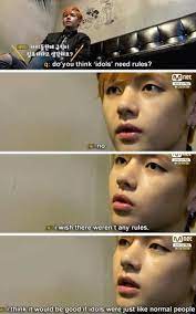 Well Said V I Mean Yea You Are A Celebrity But If You Guys Came Over I Would Treat You The Same As Everyone Else I Wouldn T Bts Taehyung Bts