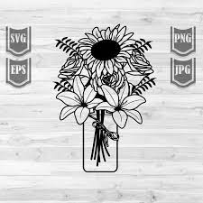 Maybe you would like to learn more about one of these? Mason Jar Of Flowers Svg File Floral Mason Jar Svg Mason Etsy In 2021 Flower Svg Mandala Art Lesson Svg