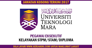 Lihat juga iklan pengambilan pdrm 2017. Jawatan Kosong Terkini 2017 Universiti Teknologi Mara Uitm Kelayakan Stpm Stam Diploma