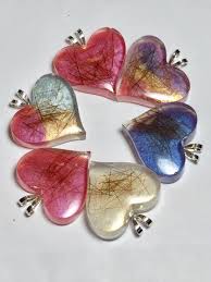 Horse Hair Resin Heart Pendants Resin Crafts Resin Jewelry Resin Art