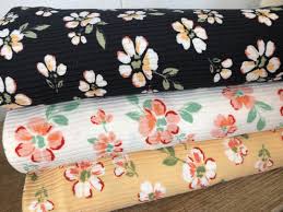 Ribbed Knit Floral kinsley 58/60 Apparel Fabric by the Yard