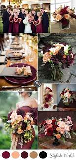 Burgundy And Peach Rustic Fall Wedding Colors Ideas Rustic Fall Wedding Colors Wedding Color Inspiration Fall Wedding Color Inspiration