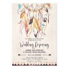 Boho Chic Tribal Dreamcatcher Wedding Invitations Featuring A Watercolor Dream Catcher W Wedding Invitations Boho Tribal Wedding Boho Chic Wedding Invitations