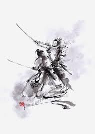 Artwork Japanese Art Black And White Samurai Warrior Painting Original Art Japan Style Calligraphy Ink Artwork Warrior Paint Samurai Artwork Samurai Art