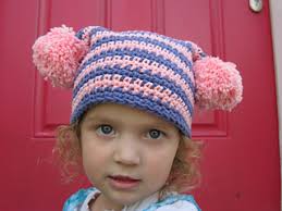 Crochet Pattern Double Bobble Hat Kids Pom Pom Half Double Crochet Hat Free  Pattern Harlow Bella