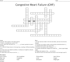 We have 1 answer for this clue, shown below. Congestive Heart Failure Crossword Wordmint
